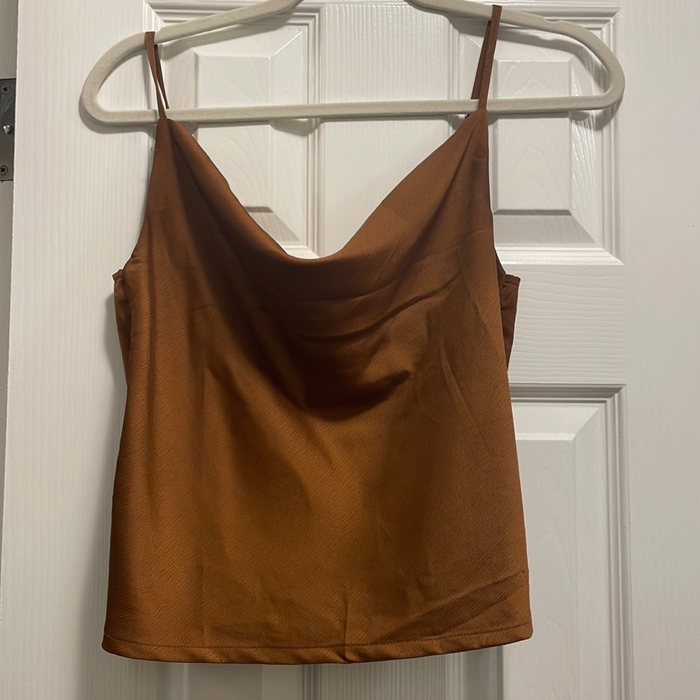 Nasty Gal satin cowlneck top